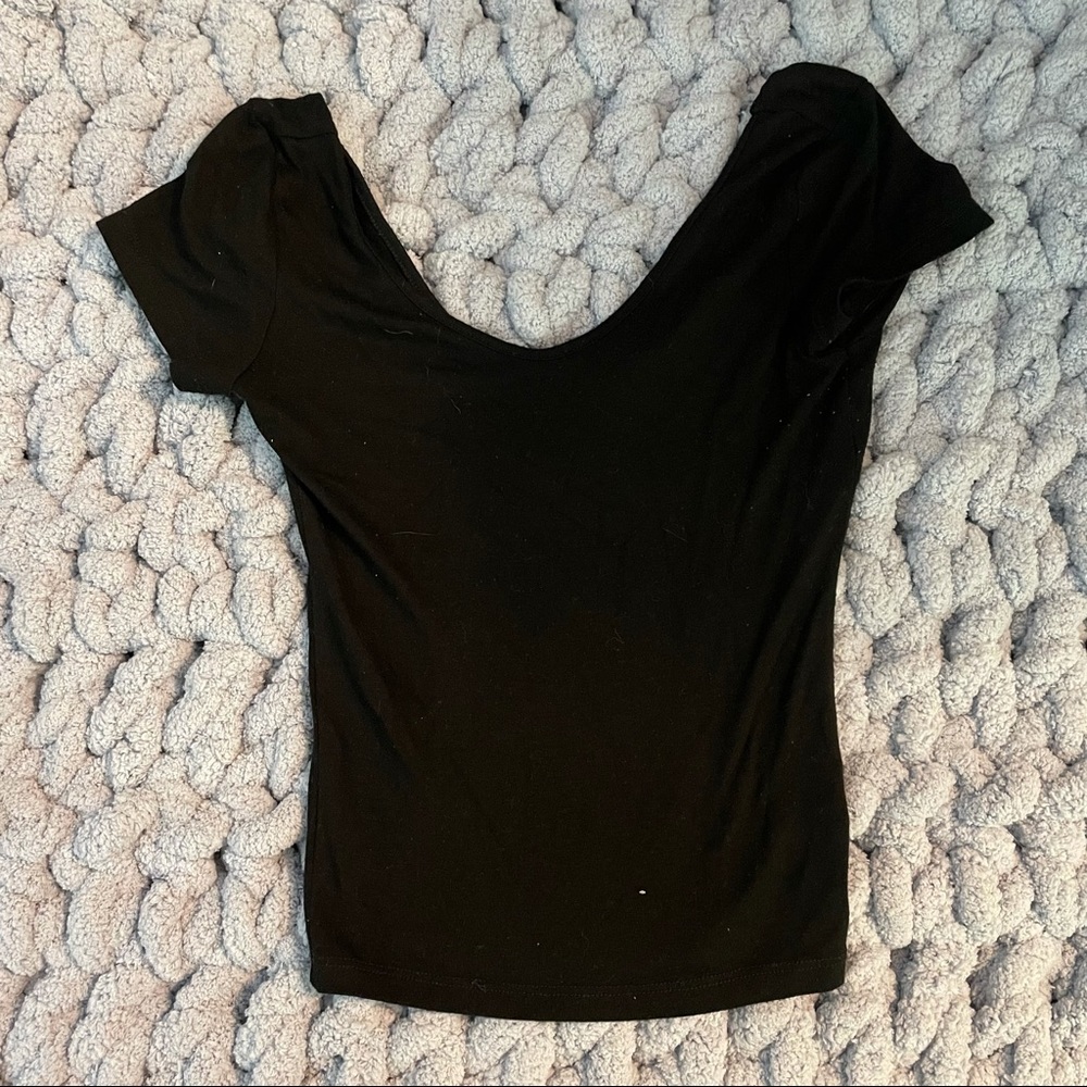 Express One Eleven Black Crop Top